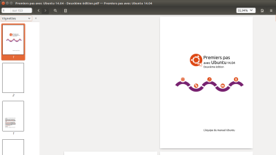 Un document PDF ouvert avec Evince Un document PDF ouvert avec Evince