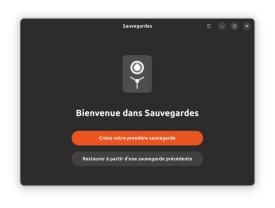 Écran de bienvenue