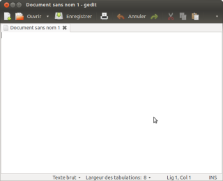 L'interface de Gedit