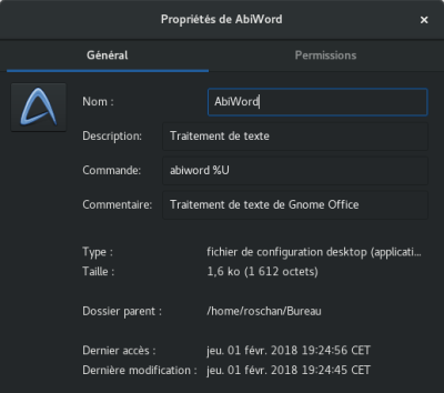 Le lanceur d'Abiword