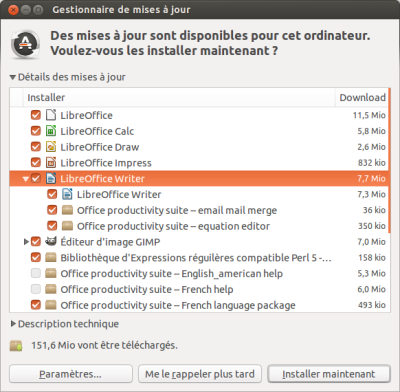 Les mises à jour sont proposées dès qu'elles sont disponibles. Les mises à jour sont proposées dès qu'elles sont disponibles.