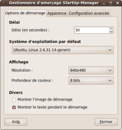 Les options de démarrage