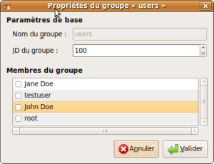 Propriétés d'un groupe