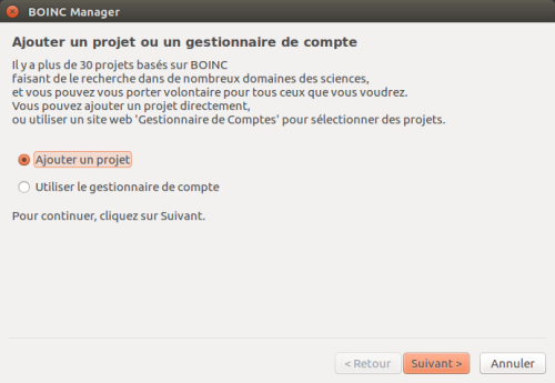 Ajout d'un projet Ajout d'un projet
