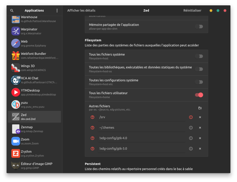 Flatseal Filesystem Flatseal Filesystem