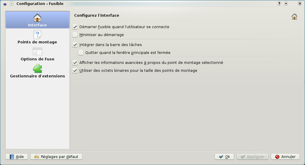 Configuration de Fusible2