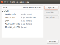 Interface de modification des connexions réseau