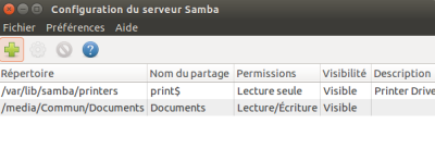 L'utilitaire Configuration du serveur Samba L'utilitaire Configuration du serveur Samba